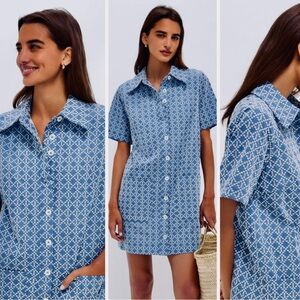 Tuckernuck Pandering Place Denim Embroidered Lacie Dress S NWT